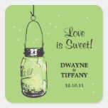 Rustic Mason Jar & Fireflies Stickers