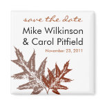 Rustic Oak Leaf Save the Date Magnet