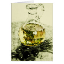 rustic olive oil greeting card