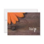 Rustic Orange Daisy Country Wedding Response Card invitations