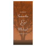 Rustic Orange Oak Tree Wedding Program rack cards