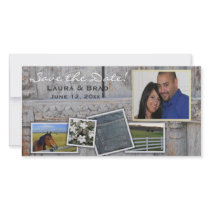 Rustic, outdoor, country - save the date picture card
