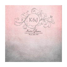 Rustic Pink and Grey Bohemian Guest Book Canvas Stretched Canvas Print