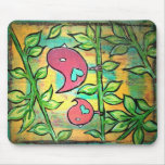 Rustic Pink Birdy Mousepad