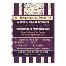 Rustic Poster: Aubergine Dream Custom Wedding Personalised Invitations
