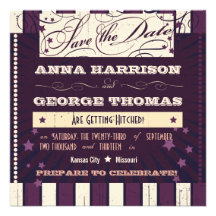 Rustic Poster: Aubergine Dream Save the Date Personalized Announcement