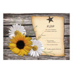 Rustic Sunflower Daisy Wedding Reply Card Personalised Announcements