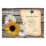 Rustic Sunflower Daisy Wedding Save the Date Invite