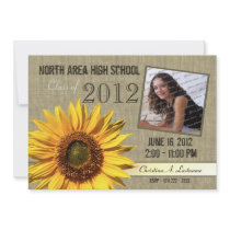 Rustic Sunflower Graduate Photo Custom Announcement