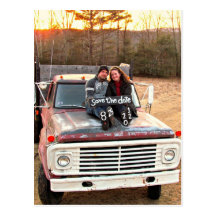 Rustic Truck Save The Date Postcard