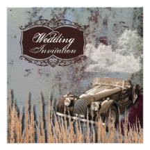 Rustic Vintage Country Wedding Invitation