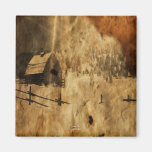 Rustic Winter Scene Magnet