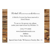 Rustic Wood Hotel Accommodation Enclosure Cards Business Cards