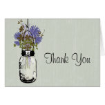 Rustic Wood Mason Jar Wildflowers Greeting Card