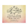 Rustic Yellow and Pink Bohemian Save The Date Postcard