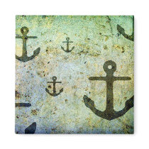 Rusty Anchors Artwork Refrigerator Magnet