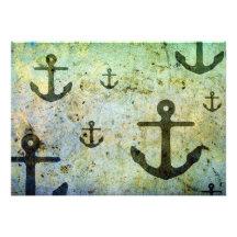 Rusty Anchors Artwork Personalized Invites