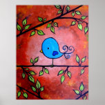 Rusty Blue Bird Poster