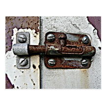 Rusty Bolt Lock Photo Postcards