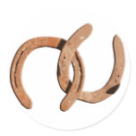 Rusty Brown Horse Shoes stickers