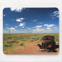 Rusty Car in Desert Mousepad