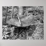 Rusty Garden Tools Black And White Print