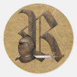 Rusty Knights Initial R Stickers