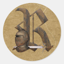 Rusty Knights Initial R Stickers