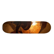Rusty Lamp Fire Skate Deck