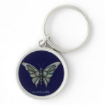 Rusty metal butterfly graphic art cool keychain