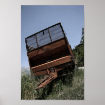 Rusty old trailer print
