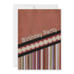 Rusty  Stripes Birthday Party invitations