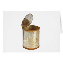 Rusty tin can greeting cards