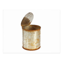 Rusty tin can post cards