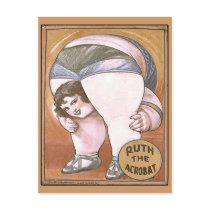 Ruth the Acrobat Circus Poster Post Cards