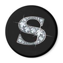 "S" Diamond Bling Magnet