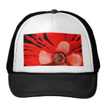 (s)Frilly Red Poppy Trucker Hat