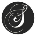 S monogram - elegant black and white stickers