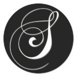 S monogram - elegant black and white stickers