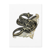 "S" monogram postcard