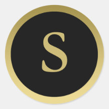 S :: Monogram S Elegant Gold and Black Sticker
