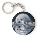 S.O.S. SAVE OUR HARP SEALS keychains