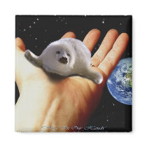 S.O.S. SAVE OUR HARP SEALS FRIDGE MAGNETS