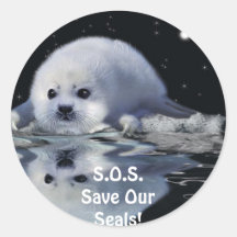 S.O.S. SAVE OUR HARP SEALS STICKERS