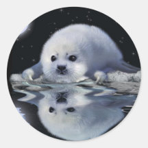 S.O.S. Save Our Harp Seals Wildlife-supporter Round Stickers