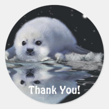 S.O.S. SAVE OUR SEALS Harp Seal Thank You Sticker