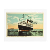 S.S. Alabama, Cleveland Put-In-Bay Route Postcard