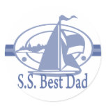 S.S.Best Dad SAIL Round Stickers