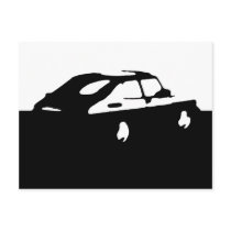 Saab 900 SPG/Aero - Black on light postcard