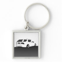 Saab 9-5 Aero rear - Charcoal on light backround Keychain
